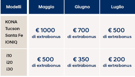 Valori Voucher per modello e mese