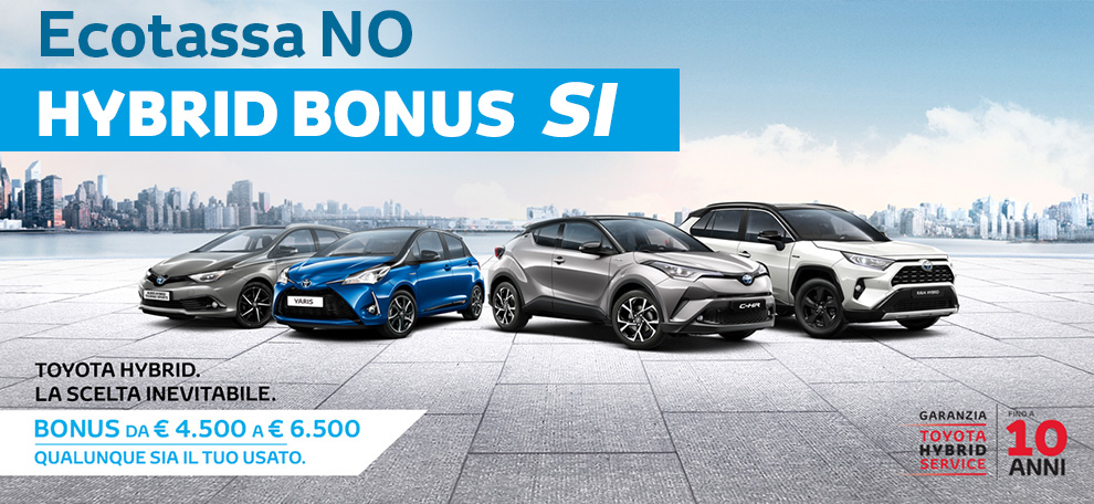 Nessuna EcoTassa per la tua Nuova Toyota